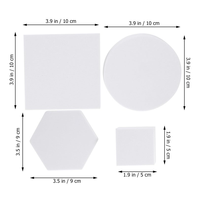 White Geometric Foam Photography Props Set Cube Rectangular Cylindrical Hexagonal Shapes - Image 3