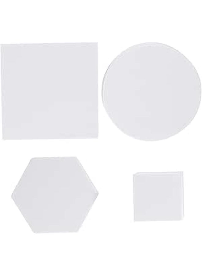 White Geometric Foam Photography Props Set Cube Rectangular Cylindrical Hexagonal Shapes - Image 1