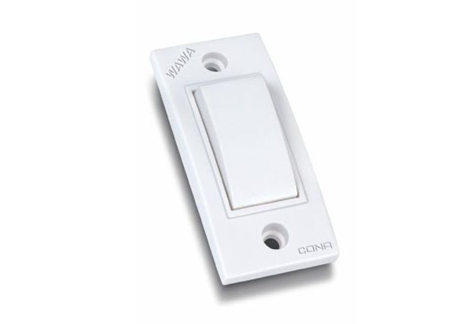 Wawa 6 Ampere Piano Type Switch, White - Pack of 10