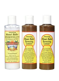 Maui Babe Maui Babe Tanning Pack (2 Browning Lotions 8 oz, 1 After Browning Lotion 8 oz), (Pack of 3) 