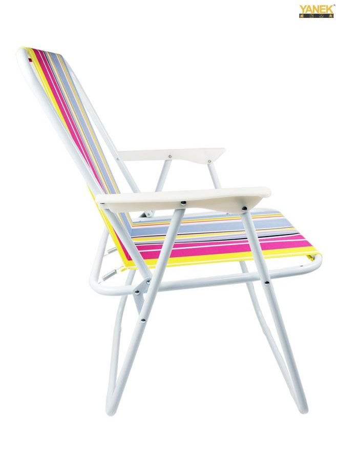 YANEK Foldable Beach Chair Striped, Multi-Color  - Image 3