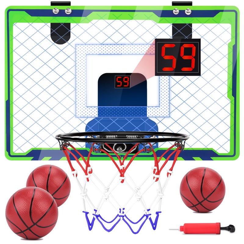 Mini Over The Door Basketball Hoop Indoor for Kids Small Office Basketball Hoop with Scoreboard Sports Toys for Boys Age 47 812 Year Old Birthday Ideas Gifts