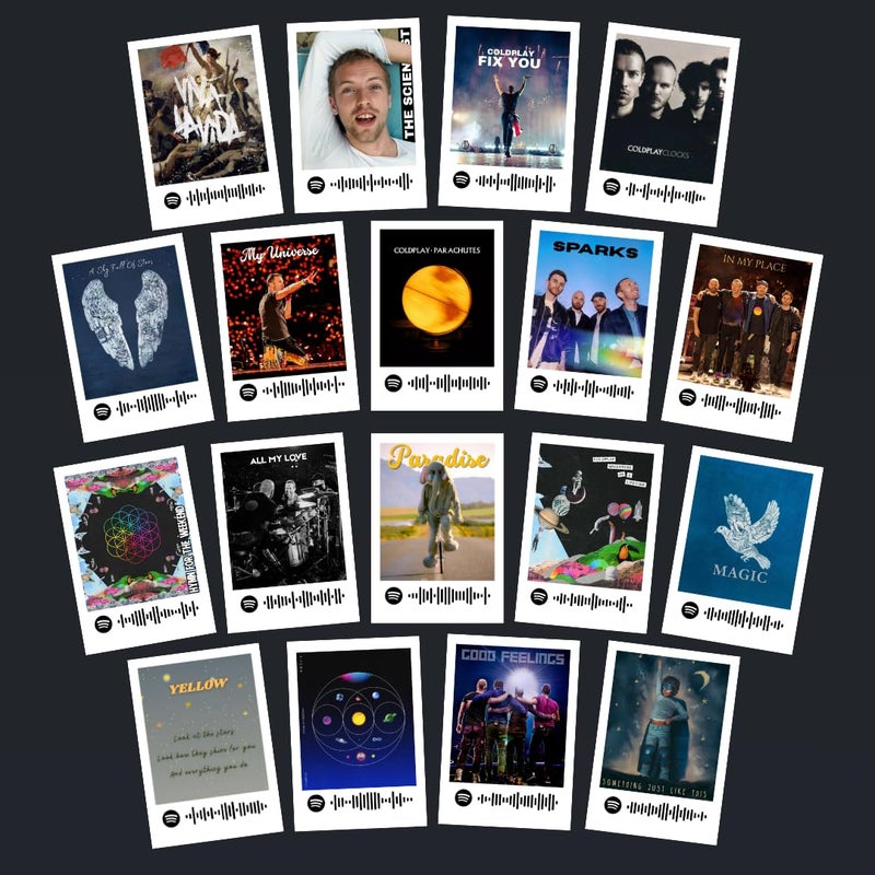Funk You Store Coldplay Poster | Coldplay Band Mini Posters Kit (Set of 18) | Band Coldplay Collage Kit Compact Size (8 x 6 cm) Posters for Phone Accessories, Bedroom, Office, Living room - Image 1