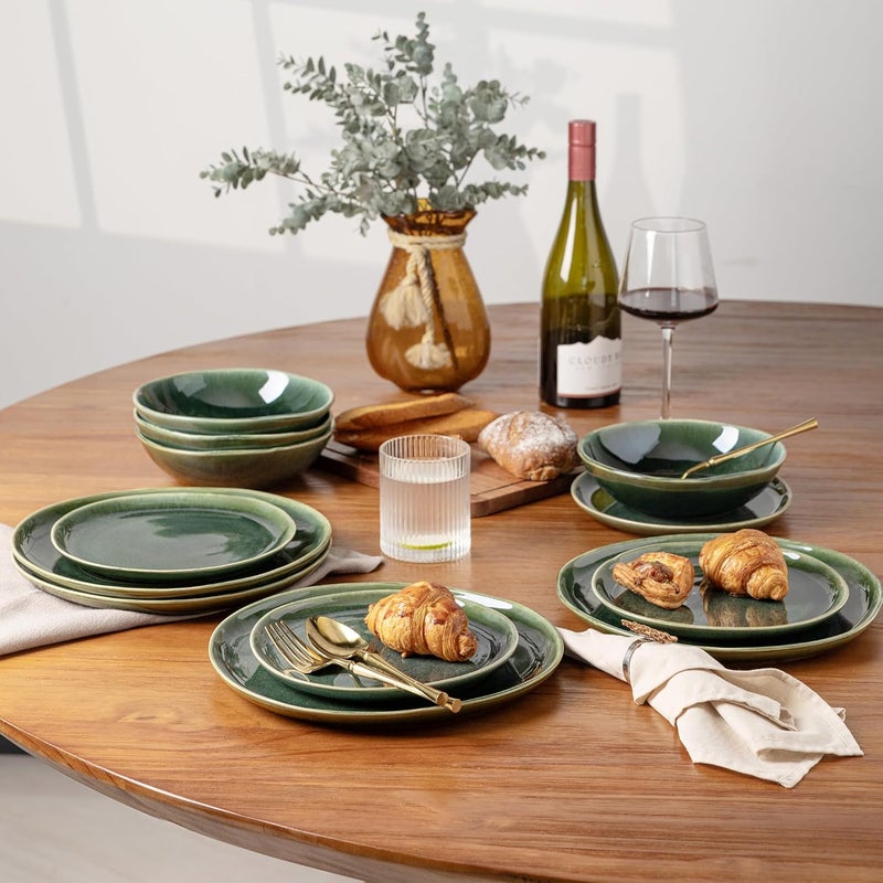 AmorArc Ceramic Plates Set of 6,8.5 Inch Handmade Reactive Glaze Stoneware Plates set for Dessert,Salad,Appetizer,Small Dinner Plates,Microwave & Dishwasher Safe,Scratch Resistant - Image 5