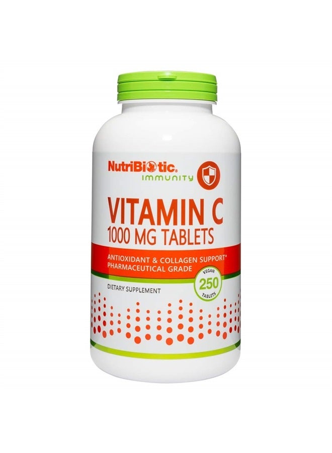 Nutribiotic Vitamin C 1000 Mg, 250 Count Tablets | Essential Immune & Antioxidant Collagen Support Supplement | Pharmaceutical Grade L-Ascorbic Acid | Vegan, Non-GMO & Gluten Free - Image 1