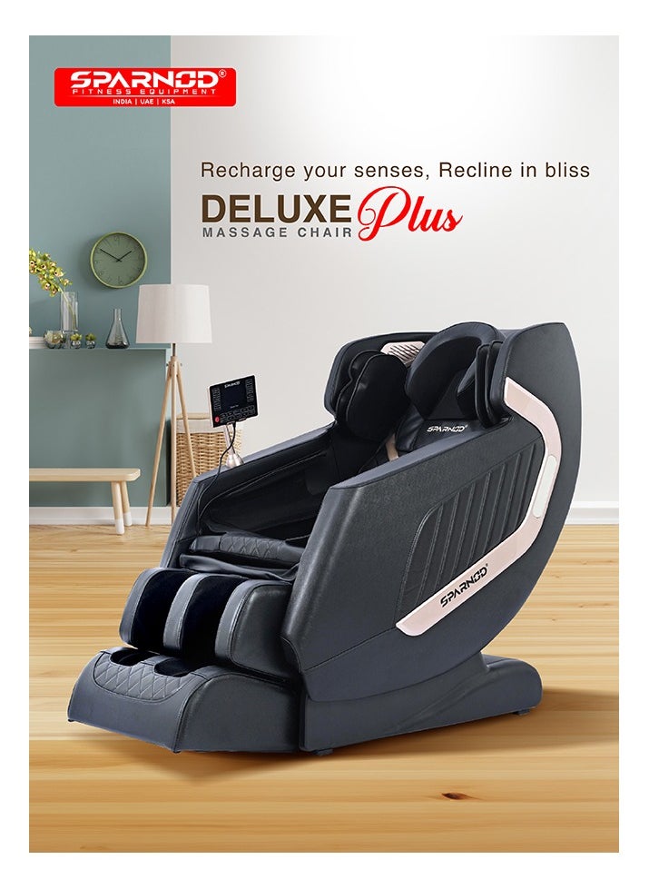 Sparnod Fitness - Sparnod Fitness New Deluxe Plus Massage Chair Recliner: Featuring 22 Fixed Massage Balls, 22 Airbags, Back Heat Therapy, Zero Gravity, Foot Massage, LCD Display, Bluetooth Speakers - Image 1