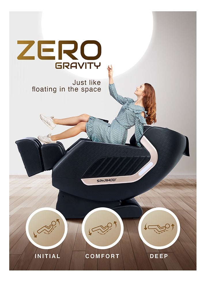 Sparnod Fitness - Sparnod Fitness New Deluxe Plus Massage Chair Recliner: Featuring 22 Fixed Massage Balls, 22 Airbags, Back Heat Therapy, Zero Gravity, Foot Massage, LCD Display, Bluetooth Speakers - Image 1