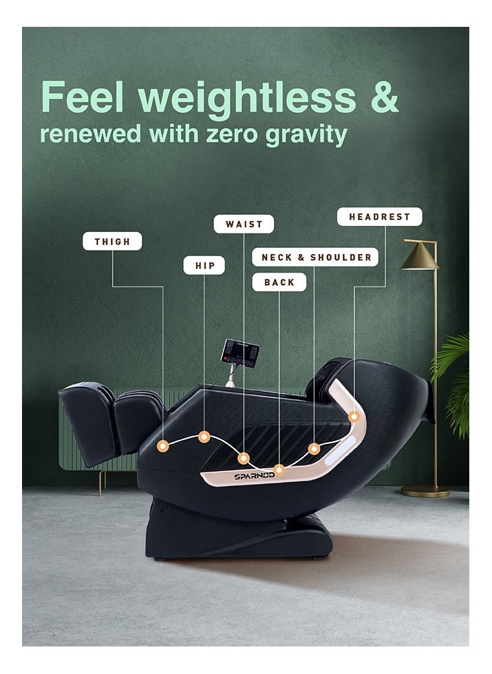 Sparnod Fitness - Sparnod Fitness New Deluxe Plus Massage Chair Recliner: Featuring 22 Fixed Massage Balls, 22 Airbags, Back Heat Therapy, Zero Gravity, Foot Massage, LCD Display, Bluetooth Speakers - Image 1