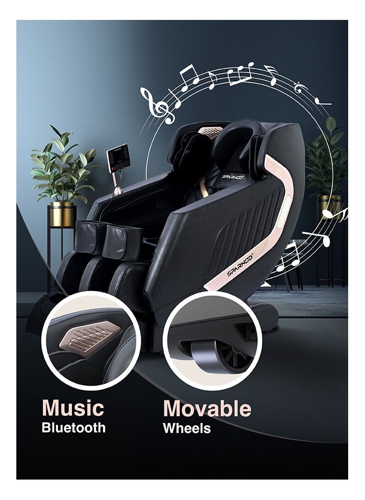 Sparnod Fitness - Sparnod Fitness New Deluxe Plus Massage Chair Recliner: Featuring 22 Fixed Massage Balls, 22 Airbags, Back Heat Therapy, Zero Gravity, Foot Massage, LCD Display, Bluetooth Speakers - Image 1