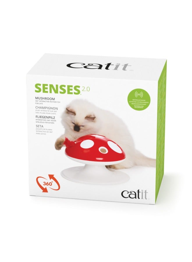Catit Senses 2.0 Interactive Feather Toy Mushroom - Image 3