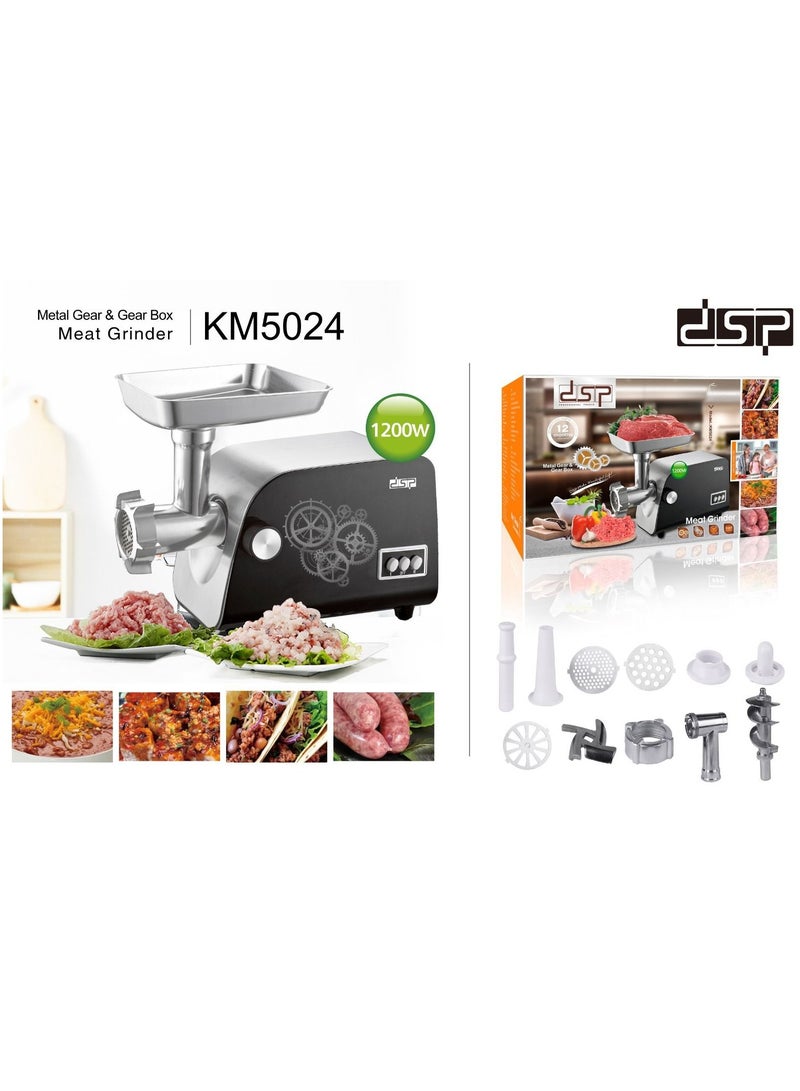 DSP Meat Grinder 1200 watts 1200.0 W KM5024 Black/Silver - Image 3
