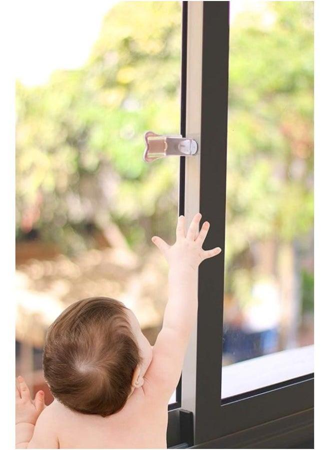 قفل باب منزلق لسلامة الأطفال، أقفال مقاومة للأبواب الزجاجية والنوافذ والخزائن، أمان لجميع فتحات منزلك، لا حاجة لأدوات - Image 4
