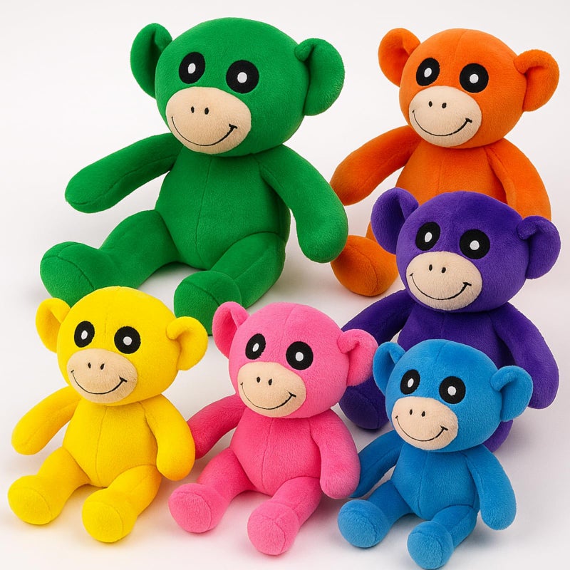 Syhood 6 Pcs Neon Stuffed Animal Monkeys for Kid Valentines Day Stuffers 78 Inch Rainbow Jungle Party Favors Monkeys Plush Toys for Kids Safari Birthday Party Supplies - Image 3