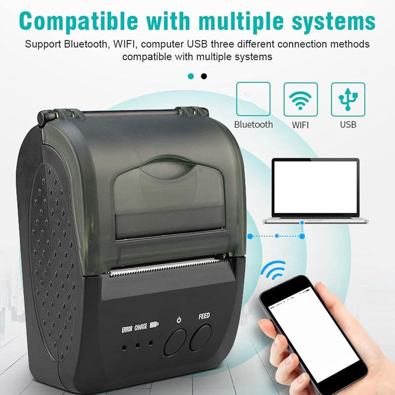 Thermal Receipt Printer Bluetooth 58mm Mini POS Printer 90mm s High Speed Printing For Restaurant Retail - Image 5
