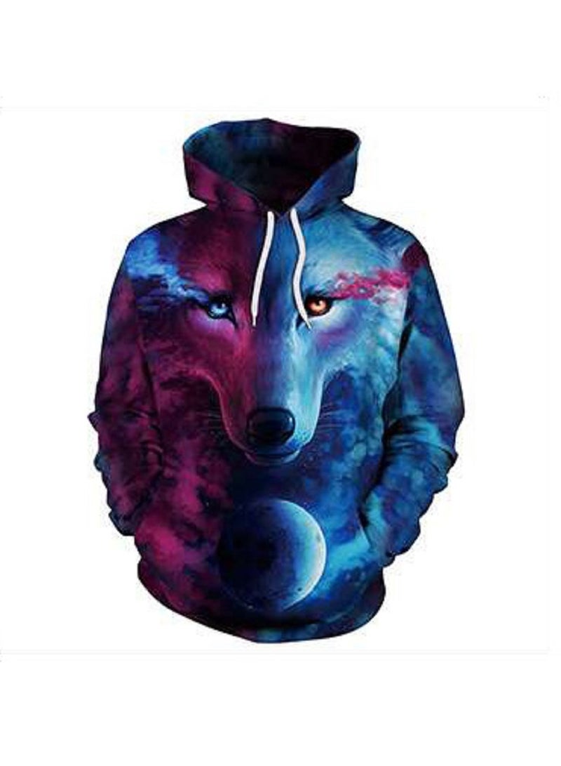 Loquat Hip-hop Punk Digital Printed Oversized Hoodie - Image 1