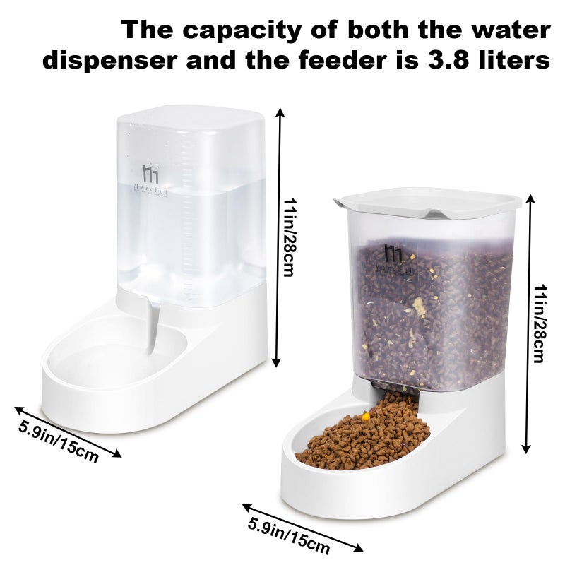 Marchul Dog Feeder, Gravity Cat Feeder and Water Dispenser Set, Automatic Pet Food Bowl and Waterer Large Capacity for Small Medium Pets Puppy Kitten Rabbit (1 Gallon / 3.8L) - Image 4
