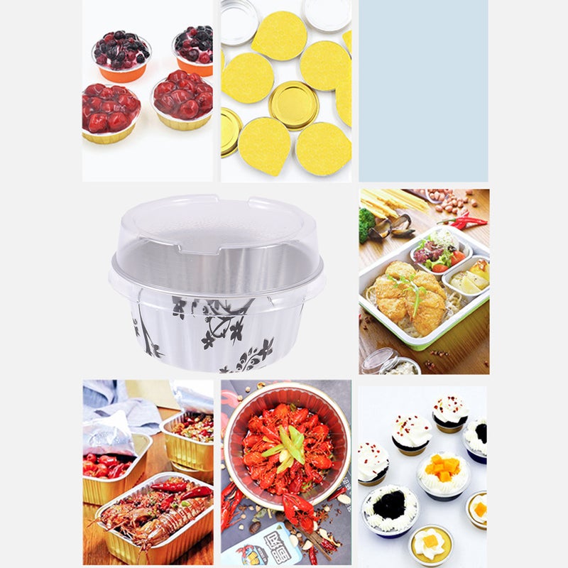 🍳 عشر أكواب خبز مصنوعة من رقائق الألمنيوم مقاومة للحرارة أكواب كعك مافن للحلويات والمطبخ - Image 4