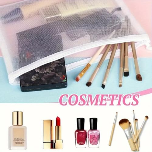 TOMATUS® Clear Cosmetic Bag, Hanging Mesh Toy Organizer Bags, Zipper Storage Pouches for Building Blocks, Puzzle Pieces & Baby Items, Wall Mounted Storage Solution (A6, 4PCS) - Image 4