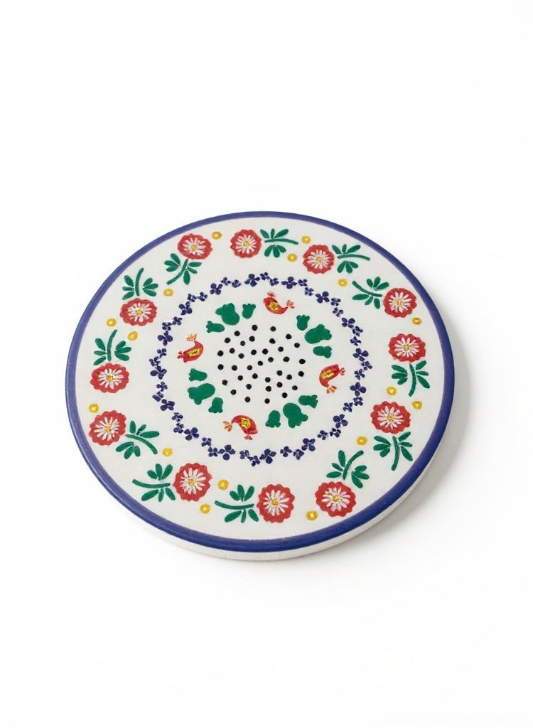 طقم قواعد أكواب 4 قطع قواعد مشروبات دائرية مزخرفة للأكواب والمجات والكاسات مع قاعدة مضادة للانزلاق - Image 3