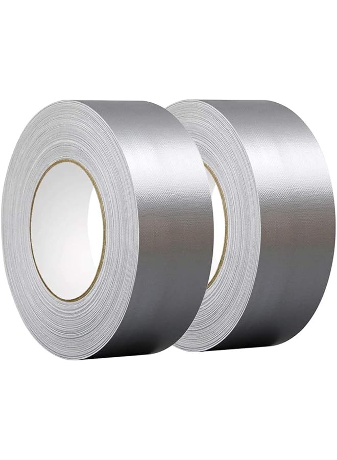 PROMASS promass Premium Silver/Grey Duct Tape - 50mm x 25m - Heavy Duty (2") Gaffer Tape Roll (2Packs)  - Image 1