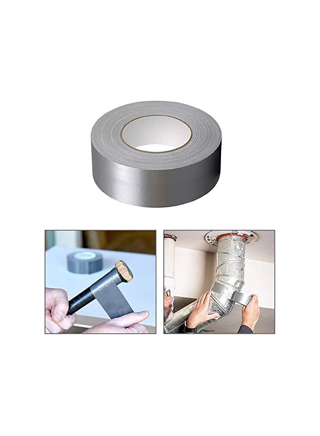 PROMASS promass Premium Silver/Grey Duct Tape - 50mm x 25m - Heavy Duty (2") Gaffer Tape Roll (2Packs)  - Image 2