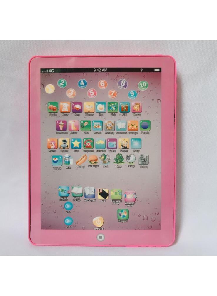 English tablet learning machine Children's mini point reading machine Early education story machine kids toys without battery pink 1Pcs  - Image 1
