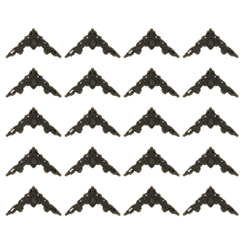 Antique Zinc Alloy Decorative Box Corner Protectors 20Pcs Hollow Edge Guards For Wooden Furniture - Image 2