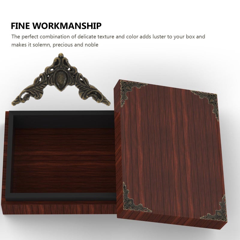 Antique Zinc Alloy Decorative Box Corner Protectors 20Pcs Hollow Edge Guards For Wooden Furniture - Image 3