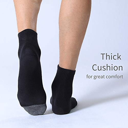 FITRELL 6 Pack Men's Athletic Ankle Socks Cushioned Sports Running Socks, Shoe Size 9-12, Black - Image 5