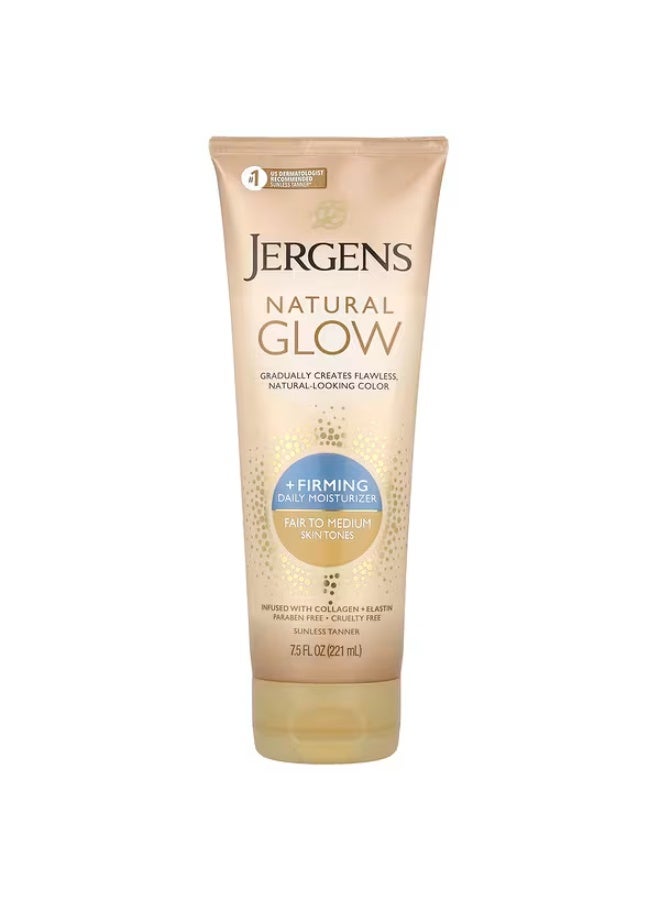 Jergens, Natural Glow, Firming Daily Moisturizer, Sunless Tanner, Fair to Medium, 7.5 fl oz (221 ml)
