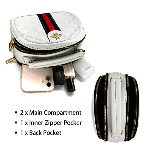Beatfull Designer Bee Crossbody Bags for Women Stylish Round Quilted Shoulder Purse Small Leather Top Handle Cross Body Handbag - Image 2