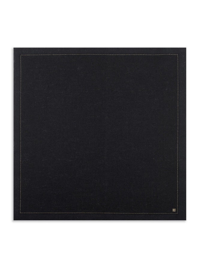 Restaurantware 8.75 Inch Cotton Napkins, 500 Disposable Cotton Table Napkins - Taupe Stitching, Linen-Like Feel, Black Cotton Disposable Party Napkins, For Parties and Celebrations, Asborbent  - Image 1