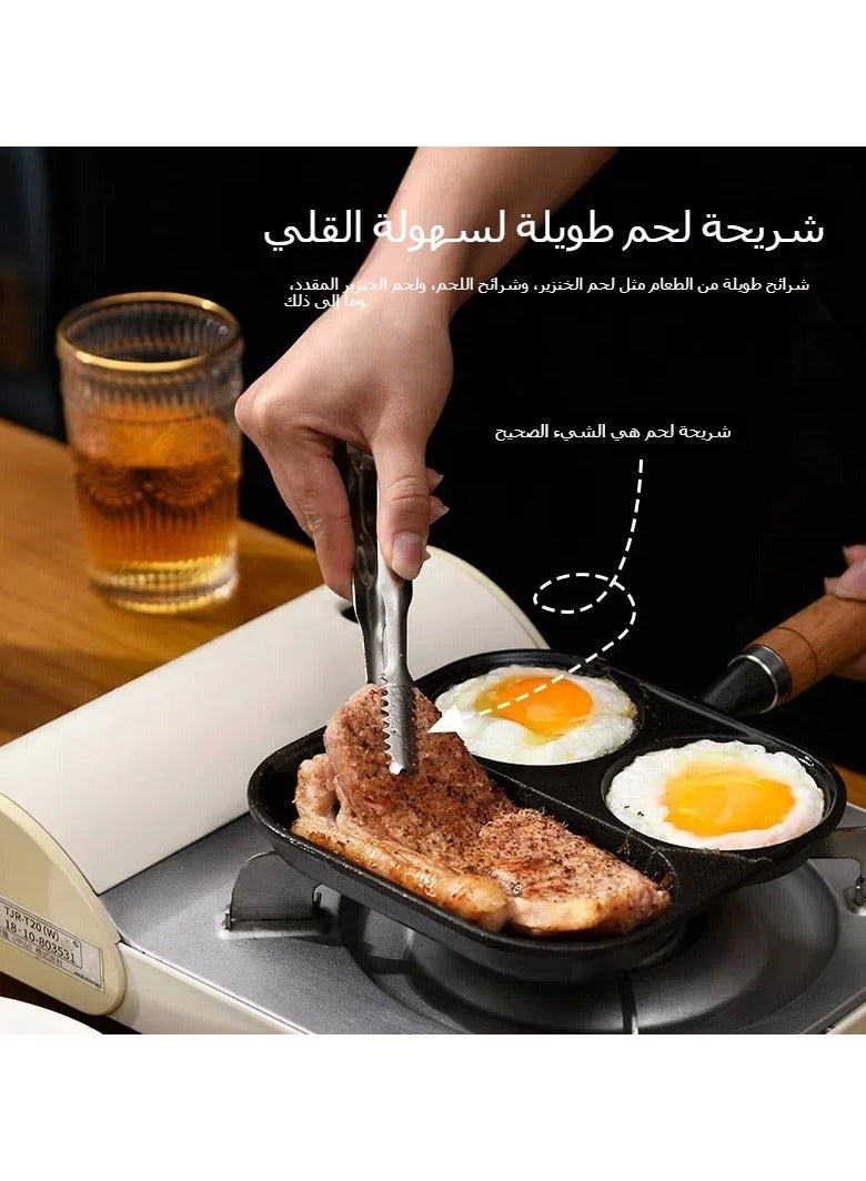 Japanese three-in-one breakfast pan omelette pan egg burger pan uncoated non-stick pan cast iron omelette artifact  - Image 3