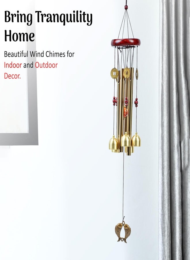 ZAICUS Wind Chime for Balcony & Home Décor | Brass Feng Shui Bells | Elegant Indoor & Outdoor Hanging Windchimes 63cm | Ideal Gift for Housewarming & Birthday - Image 2
