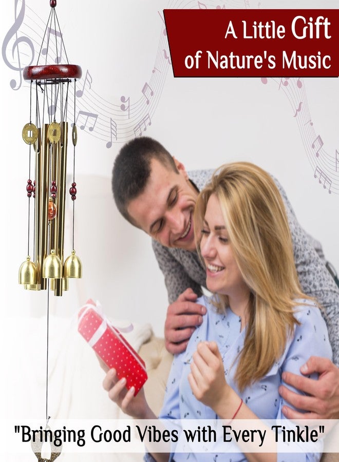 ZAICUS Wind Chime for Balcony & Home Décor | Brass Feng Shui Bells | Elegant Indoor & Outdoor Hanging Windchimes 63cm | Ideal Gift for Housewarming & Birthday - Image 5