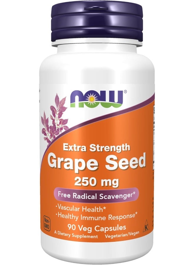 Now Foods, Grape Seed, Extra Strength, 250 mg, 90 Veg Capsules - Grapeseed - Image 1