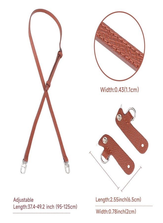 KOMHPS Purse Straps Replacement, Leather Handbag Crossbody Shoulder Strap Kit Adjustable for Mini Longcamp Tote Bag Women - Image 3