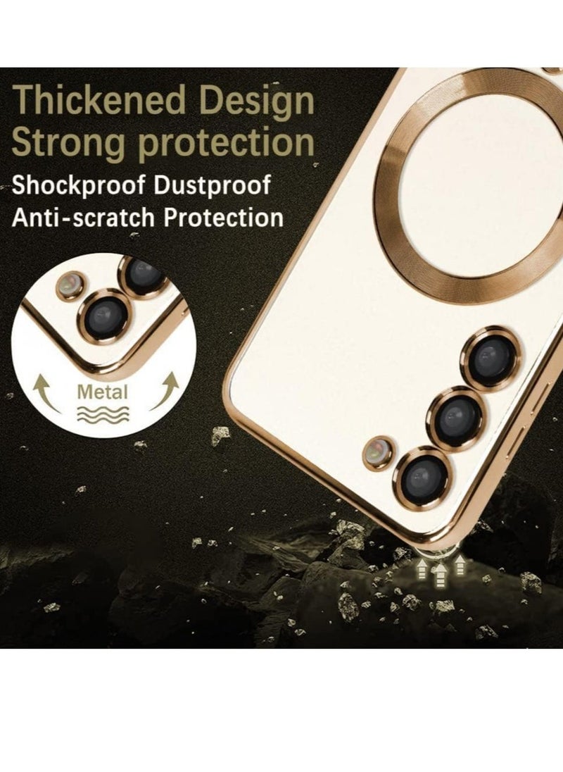 Raxoom Magnetic Clear Case for Samsung Galaxy S23 Plus with Camera Lens Protector Magsafe Compatible Electroplated Soft TPU Shockproof Anti-Scratch Phone Case - Image 4