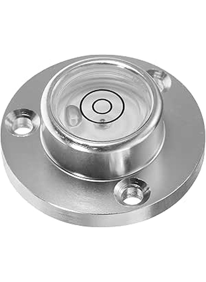 Mini Circular Bubble Level Tool With Flange For Precision Measuring And Golf Putting 34x20x12mm Metal Silver Frame - Image 1