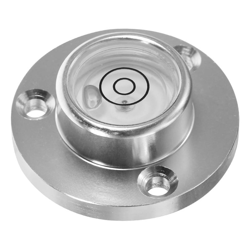 Mini Circular Bubble Level Tool With Flange For Precision Measuring And Golf Putting 34x20x12mm Metal Silver Frame - Image 2