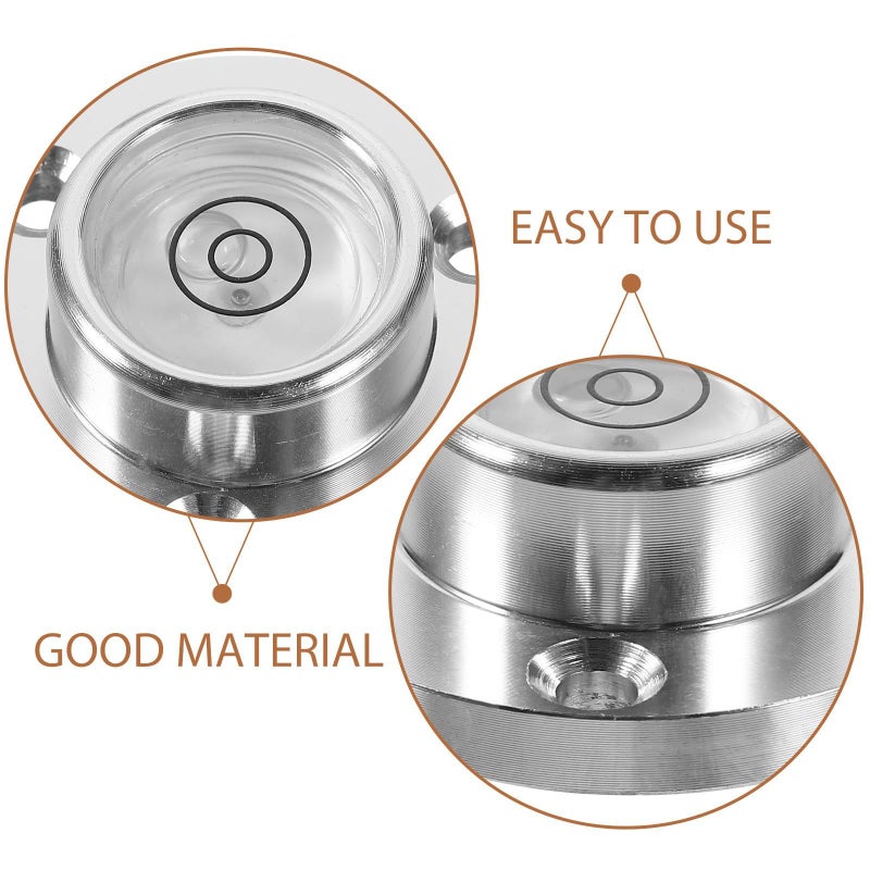 Mini Circular Bubble Level Tool With Flange For Precision Measuring And Golf Putting 34x20x12mm Metal Silver Frame - Image 4