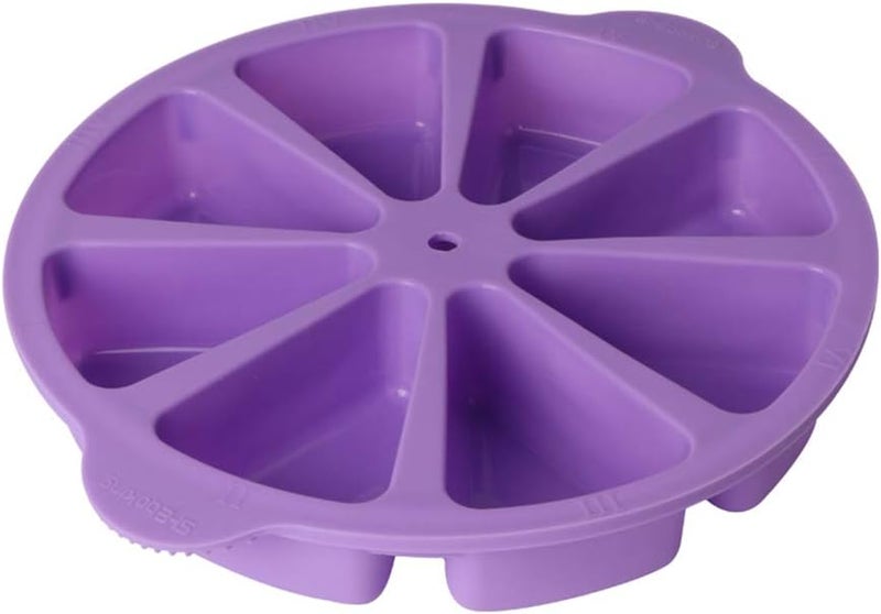 SHEbaking Scone Pan Silicone Triangle Cake Mold for Baking Nonstick Cornbread Pan 8 Cavity Pie Silicone Mold Perfect for Brownies, Muffin, Cupcake, Soap, polenta, or biscuits (Light Purple) - Image 1