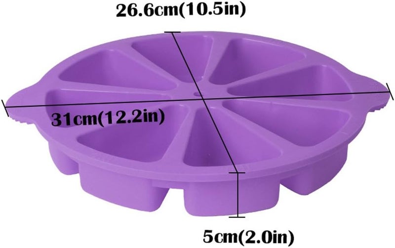 SHEbaking Scone Pan Silicone Triangle Cake Mold for Baking Nonstick Cornbread Pan 8 Cavity Pie Silicone Mold Perfect for Brownies, Muffin, Cupcake, Soap, polenta, or biscuits (Light Purple) - Image 5