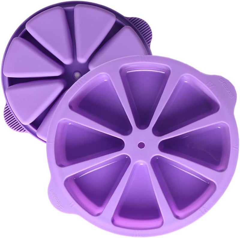 SHEbaking Scone Pan Silicone Triangle Cake Mold for Baking Nonstick Cornbread Pan 8 Cavity Pie Silicone Mold Perfect for Brownies, Muffin, Cupcake, Soap, polenta, or biscuits (Light Purple) - Image 3