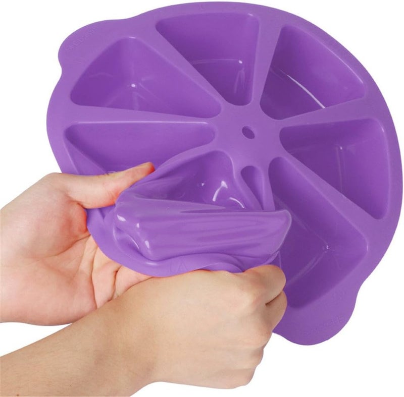 SHEbaking Scone Pan Silicone Triangle Cake Mold for Baking Nonstick Cornbread Pan 8 Cavity Pie Silicone Mold Perfect for Brownies, Muffin, Cupcake, Soap, polenta, or biscuits (Light Purple) - Image 4
