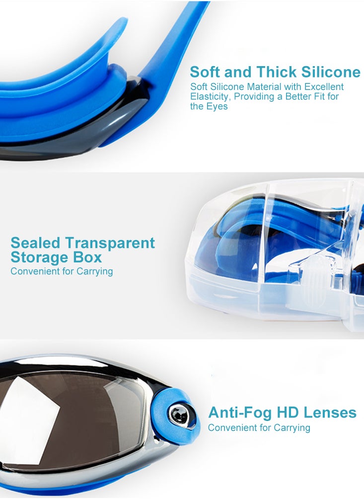 Perfii Swim Goggles for Men Women Teens, Anti-Fog UV-Protection Leak-Proof Swimming Goggles  - Image 3