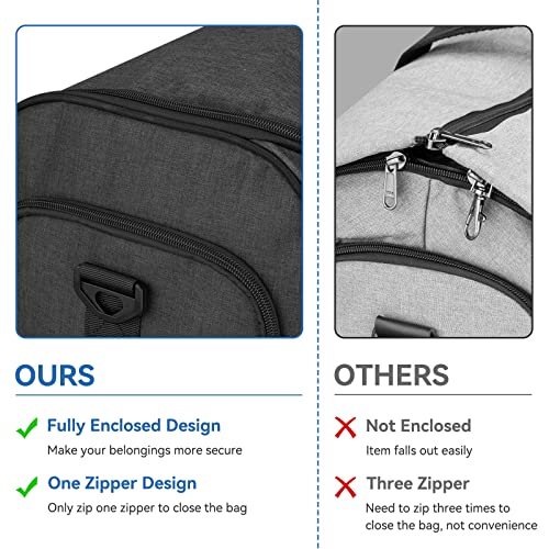 Bukere Garment Duffle Bags for Travel, Bukere Convertible Carry on Garment Duffel Bag for Men Women, Shoe Compartment, 2 in 1 Hanging Dress Suitcase Suit Travel Bags, Midnight Grey - Image 5