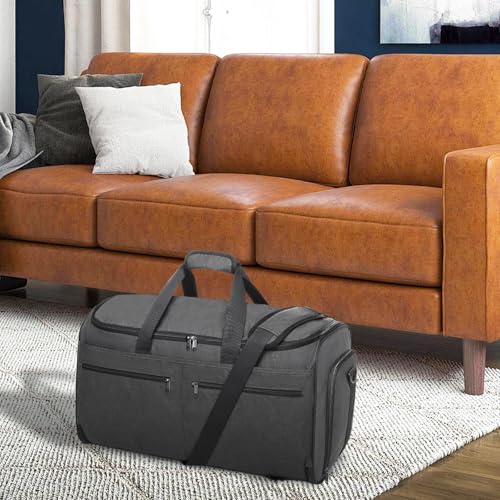 Bukere Garment Duffle Bags for Travel, Bukere Convertible Carry on Garment Duffel Bag for Men Women, Shoe Compartment, 2 in 1 Hanging Dress Suitcase Suit Travel Bags, Midnight Grey - Image 2