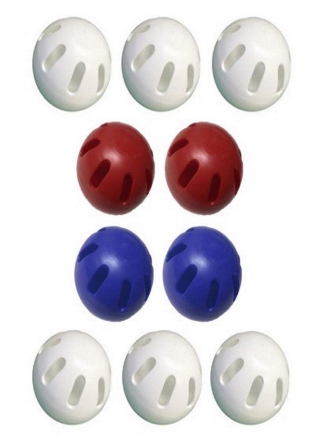 WIFFLE® Ball 10 Bulk Pack Includes Set of 2 Red, 2 Blue and 6 White All Official Wiffle® Balls - Image 1