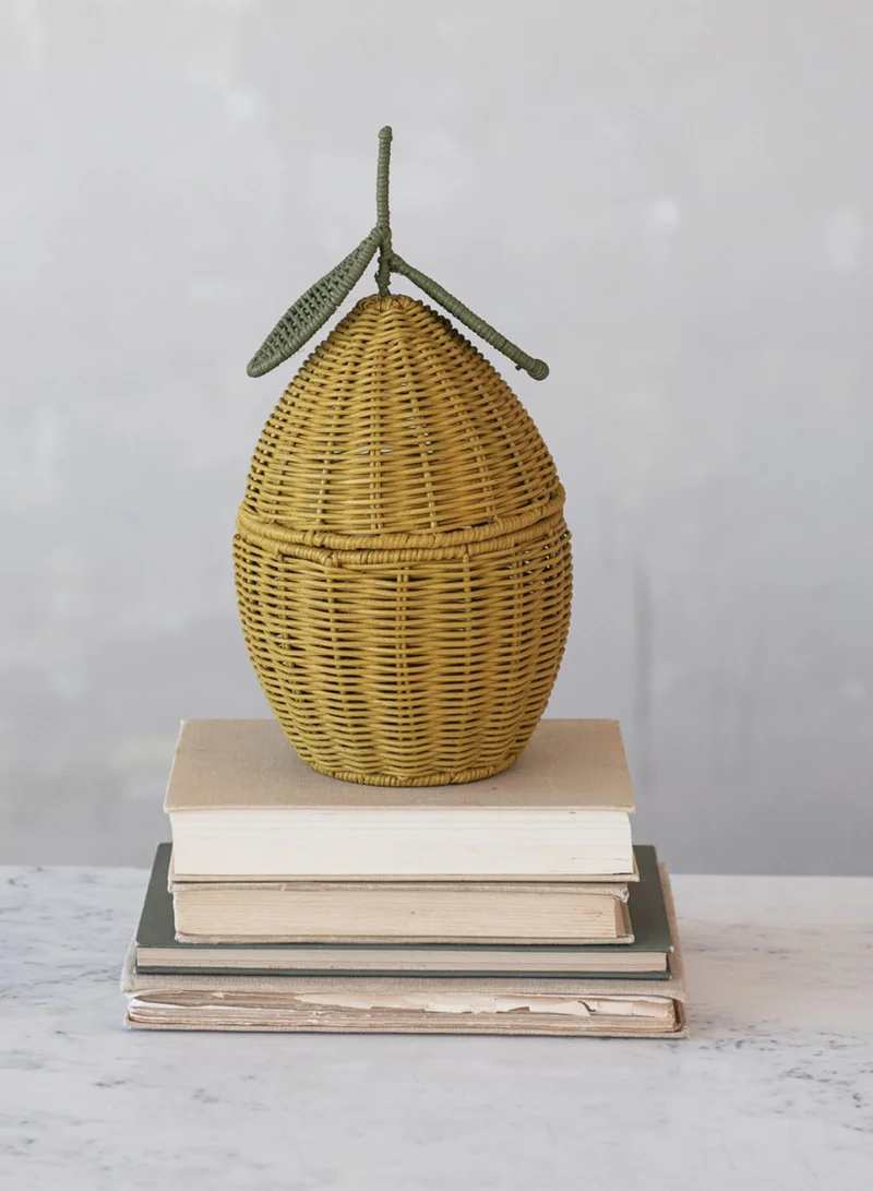 The Saffron Souk When Life Gives You Lemons Rattan Basket